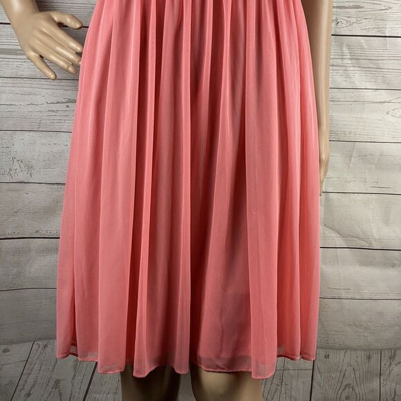 NWT David's Bridal Halter Dress Size 8 Parfait Pink Lace Bodice Chiffon Skirt - Picture 8 of 12